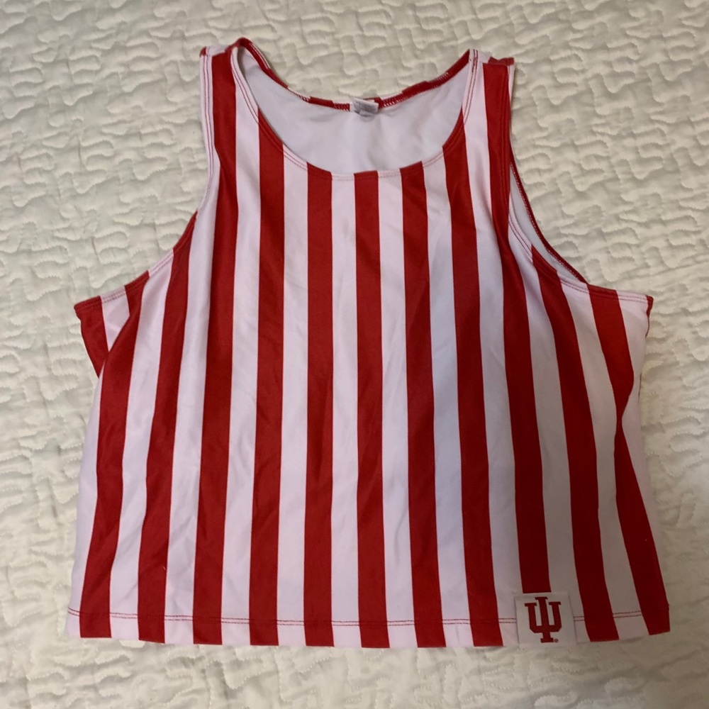 Indians stripped cropped tank top